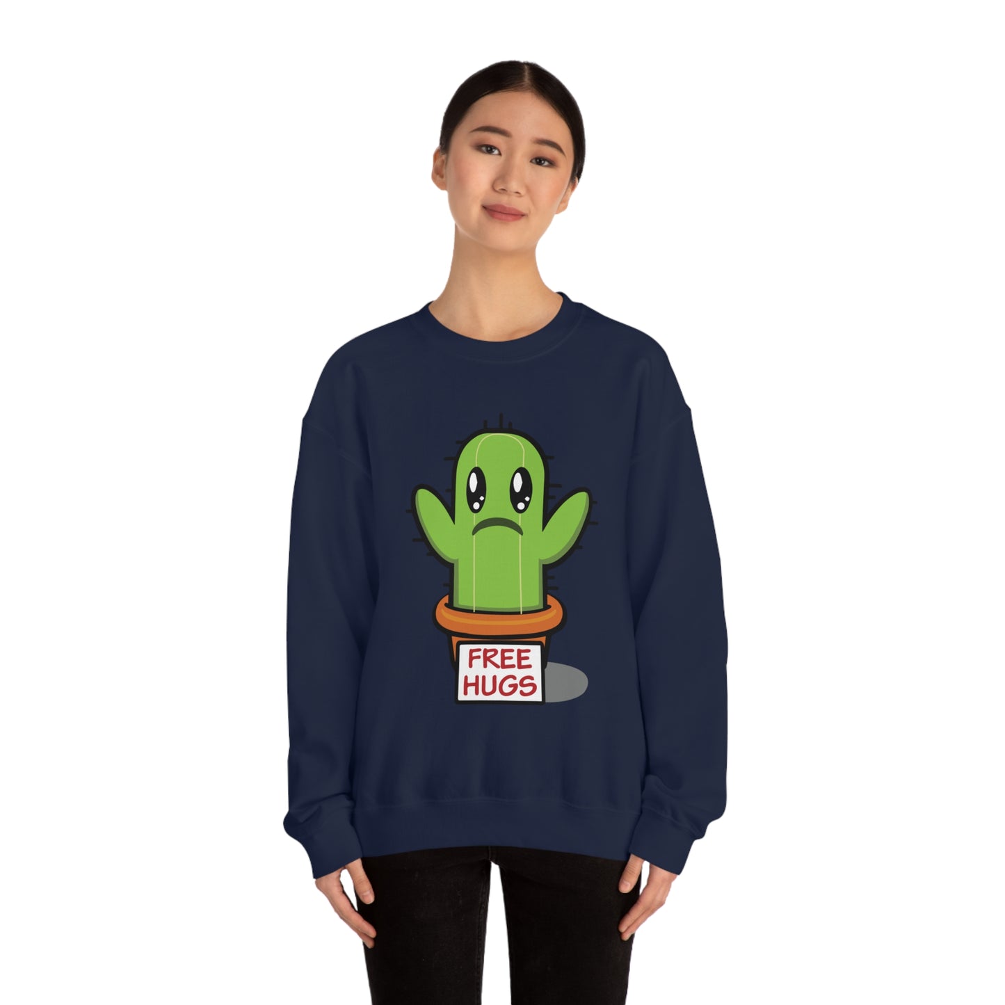 Free hugs sad cactus Crewneck Sweatshirt