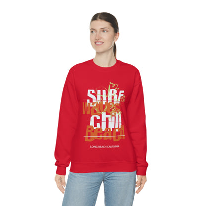 Surf Waves Chill Beach Crewneck Sweatshirt