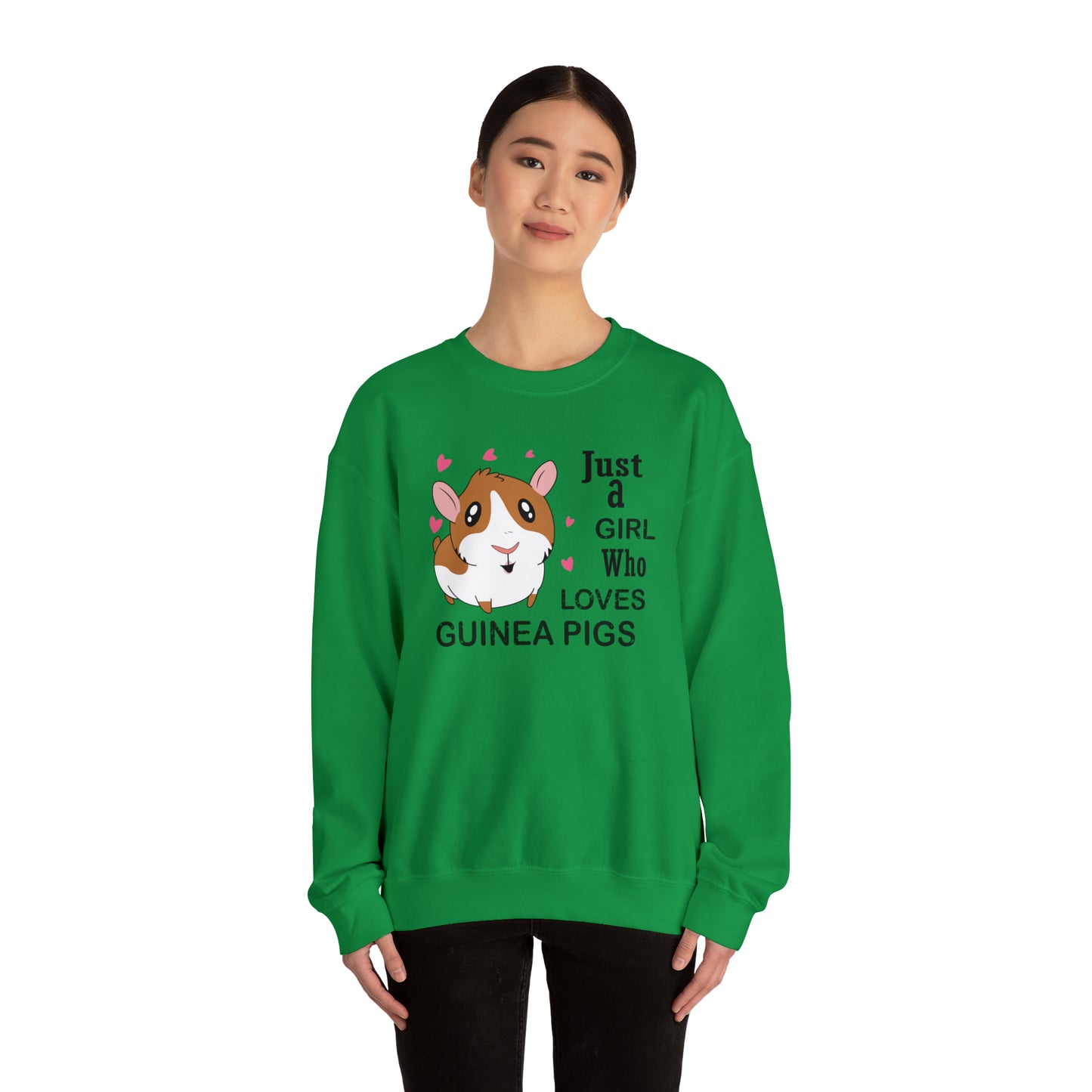 A girl who loves guinea pigs Crewneck Sweatshirt