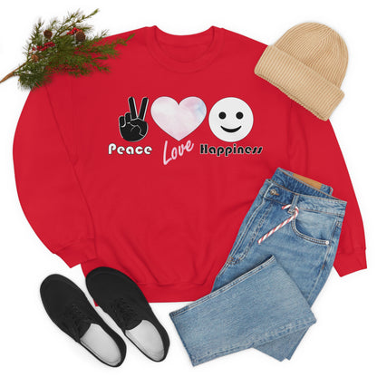 Peace-Love-Happiness Crewneck Sweatshirt