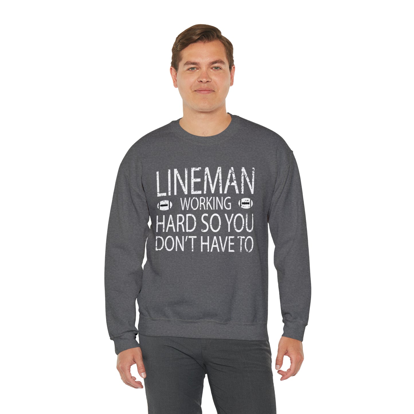 Lineman working hard Crewneck Sweatshirt