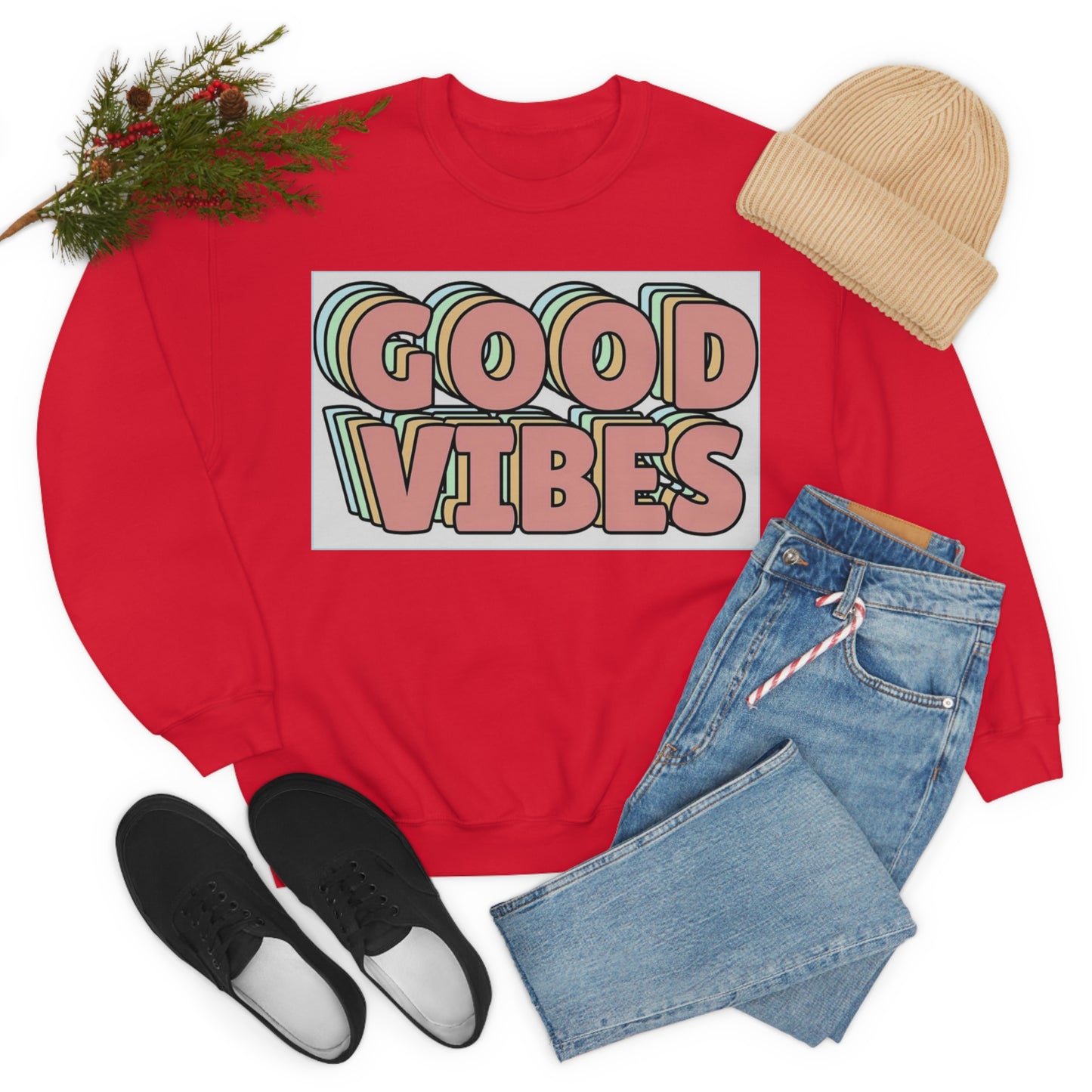 Good Vibes 3D Crewneck Sweatshirt