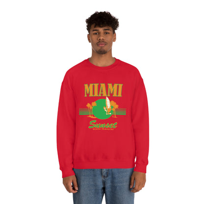 Miami Sunset Beach Paradise Crewneck Sweatshirt