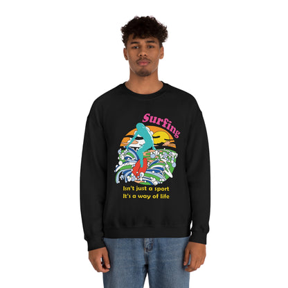 Surfing A Way of Life Crewneck Sweatshirt