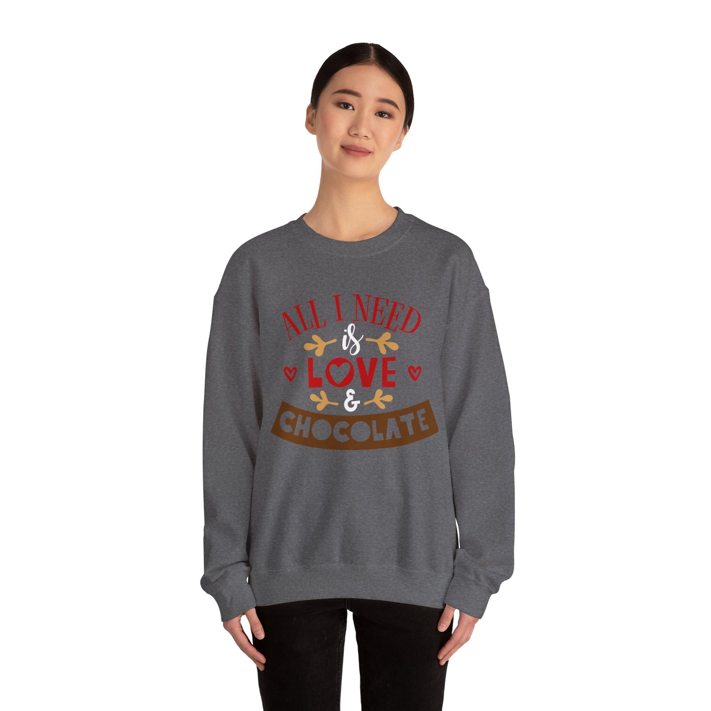 All-I-Need-is-Love-&-Chocolate Crewneck Sweatshirt