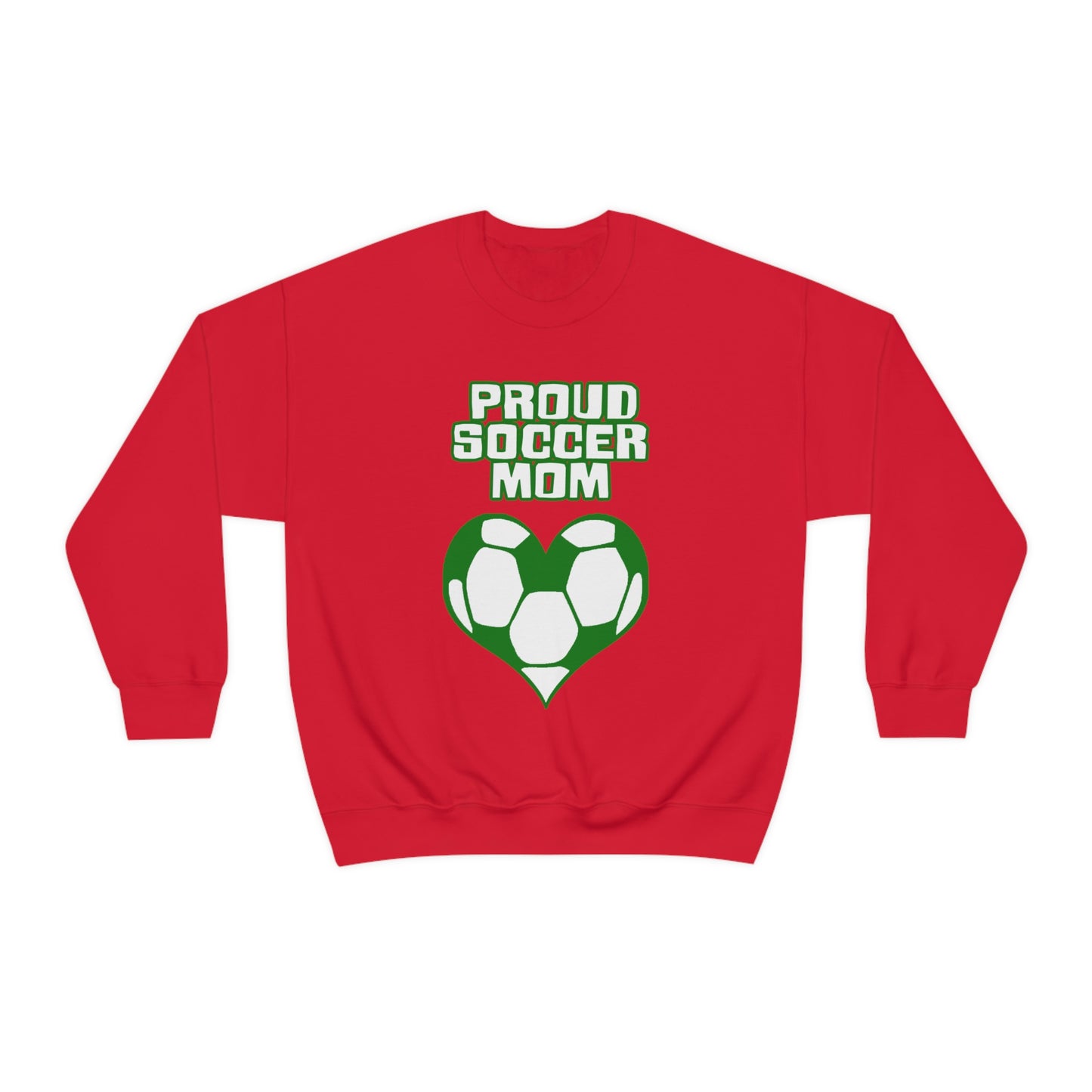 Proud -soccer-mom Heart Crewneck Sweatshirt