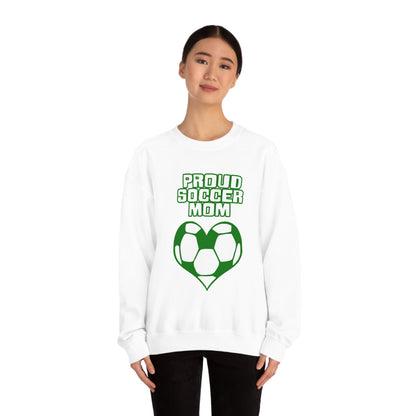 Proud -soccer-mom Heart Crewneck Sweatshirt