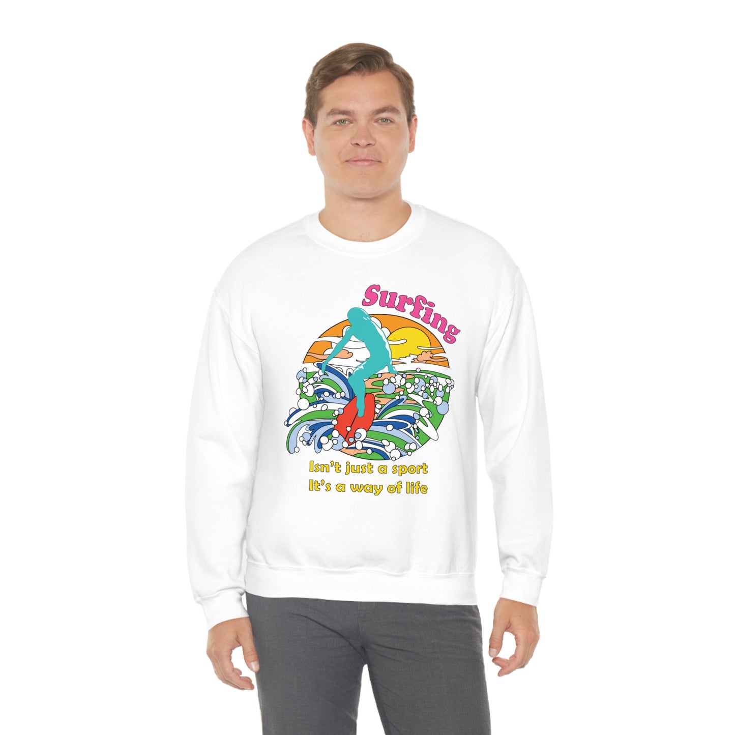 Surfing A Way of Life Crewneck Sweatshirt