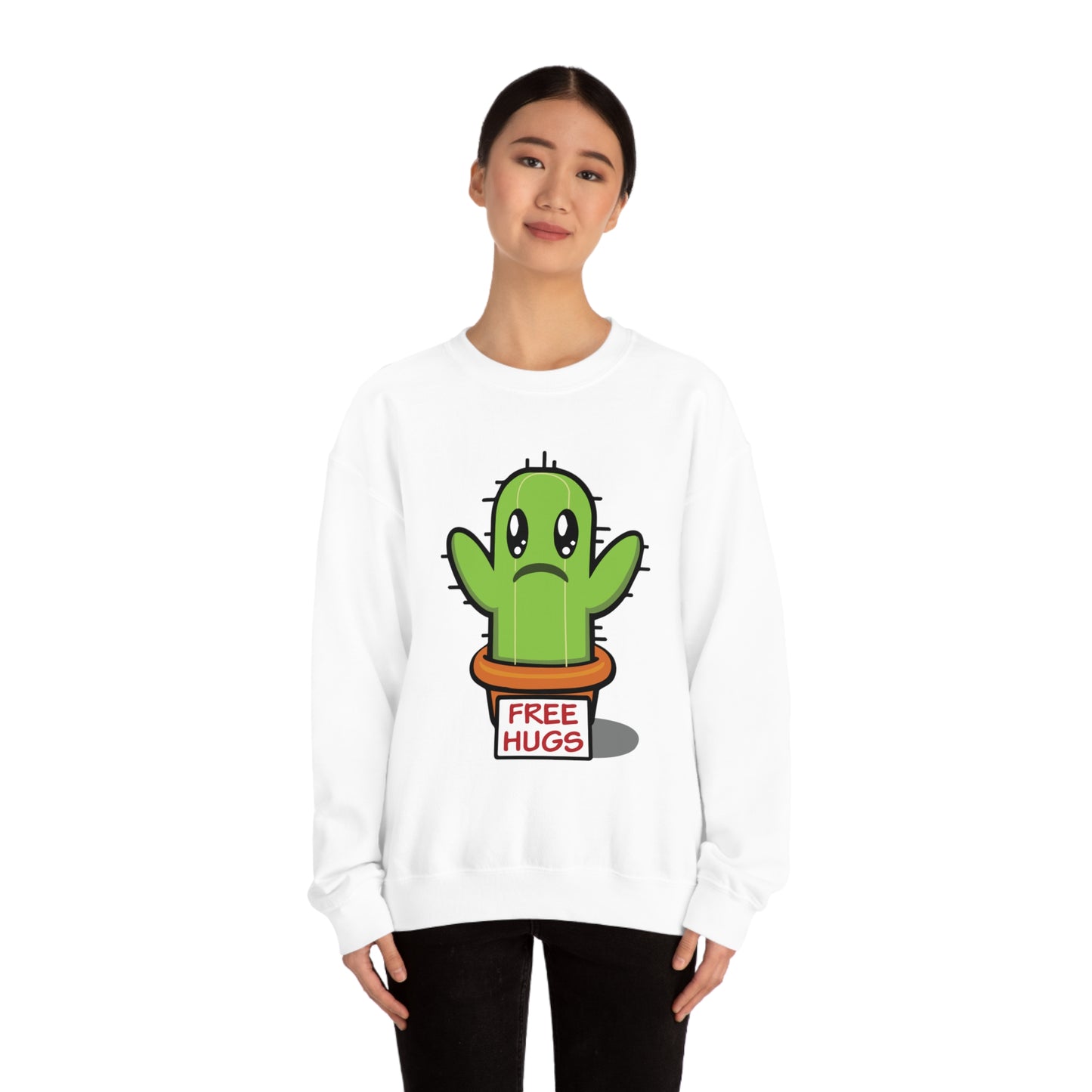 Free hugs sad cactus Crewneck Sweatshirt