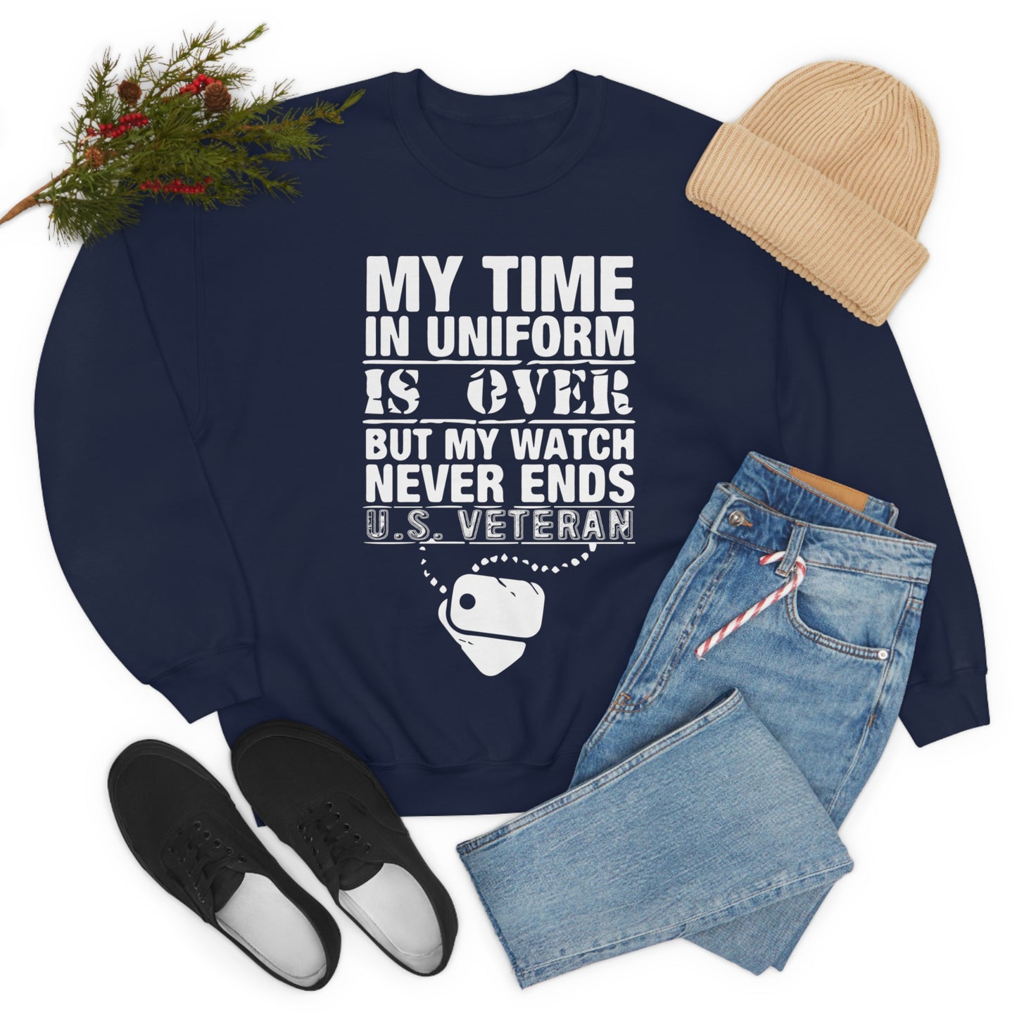 my time in uniform is over Crewneck Sweatshirt