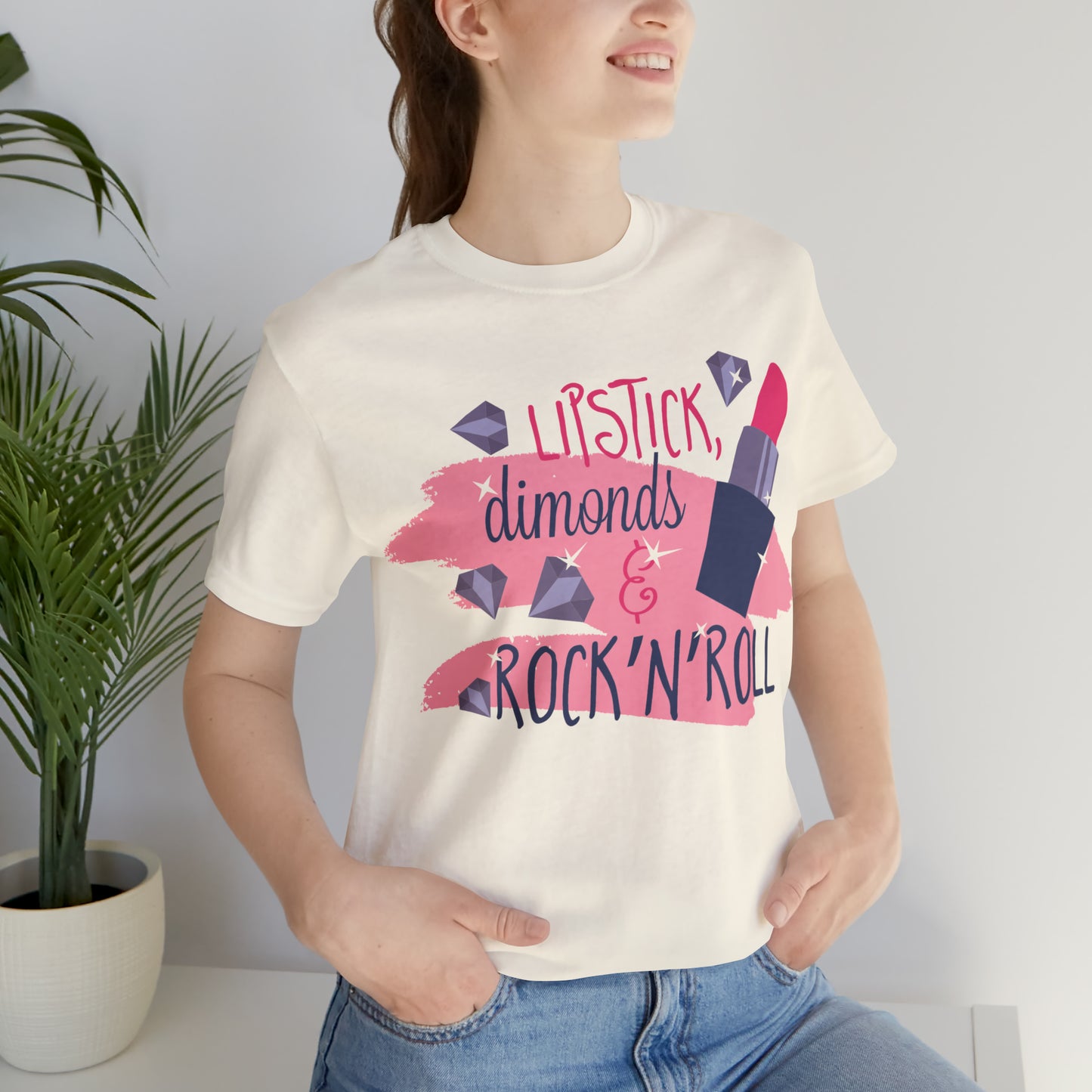 Lipstick-Diamonds and Rock & Roll T-Shirt