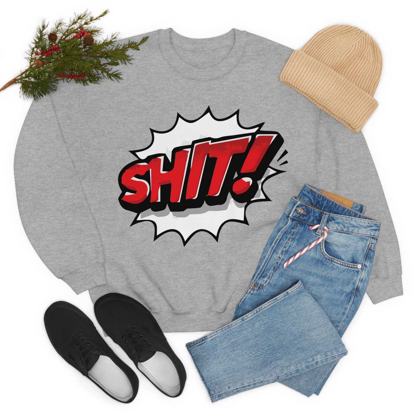 Shit! colorful graphic Crewneck Sweatshirt