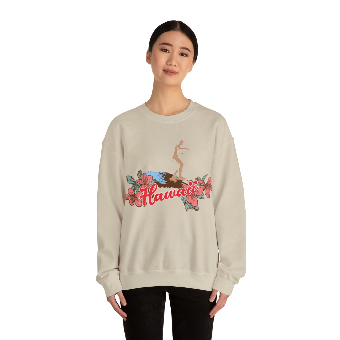 Hawaii Floral Surf Crewneck Sweatshirt