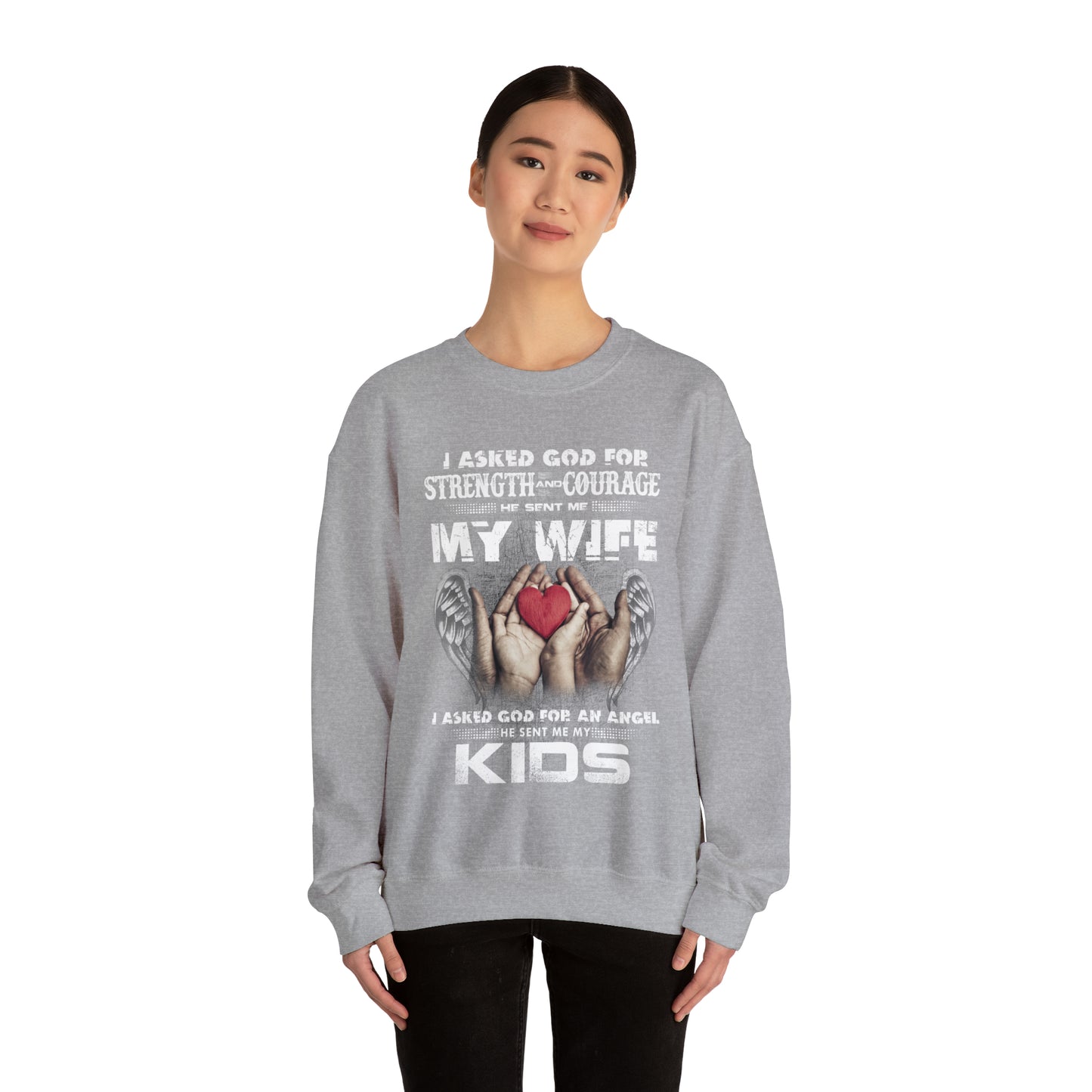 My wife and kids Crewneck Sweatshirt