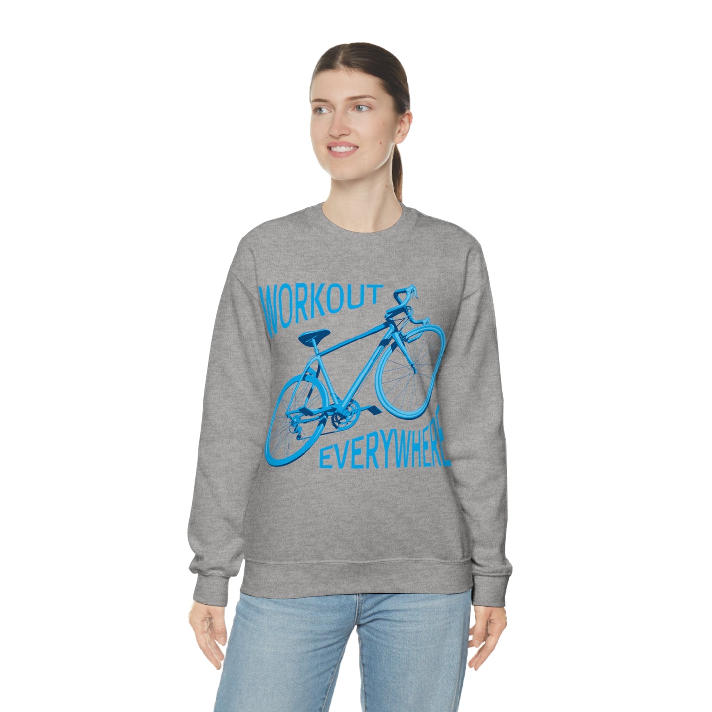 Workout everywhere bike Crewneck Sweatshirt