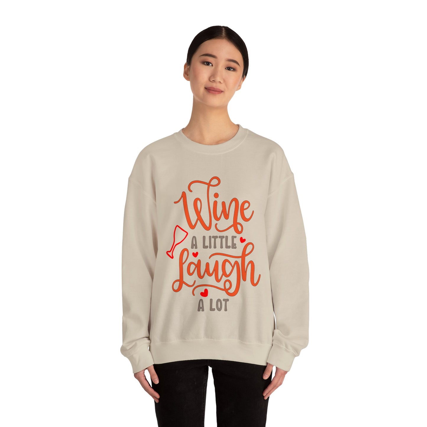 Wine_a_little_laugh_a_lot Crewneck Sweatshirt