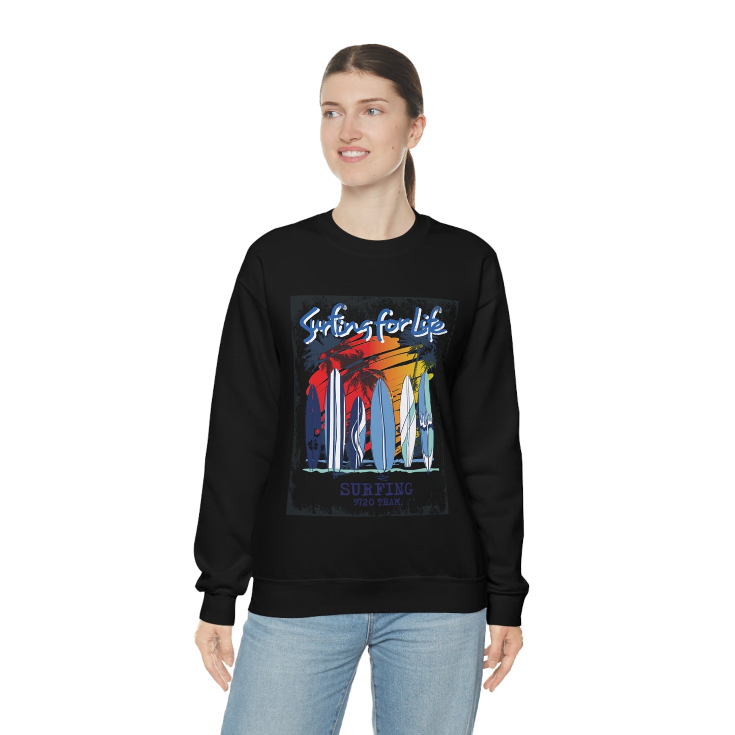 Surfing For Life Crewneck Sweatshirt