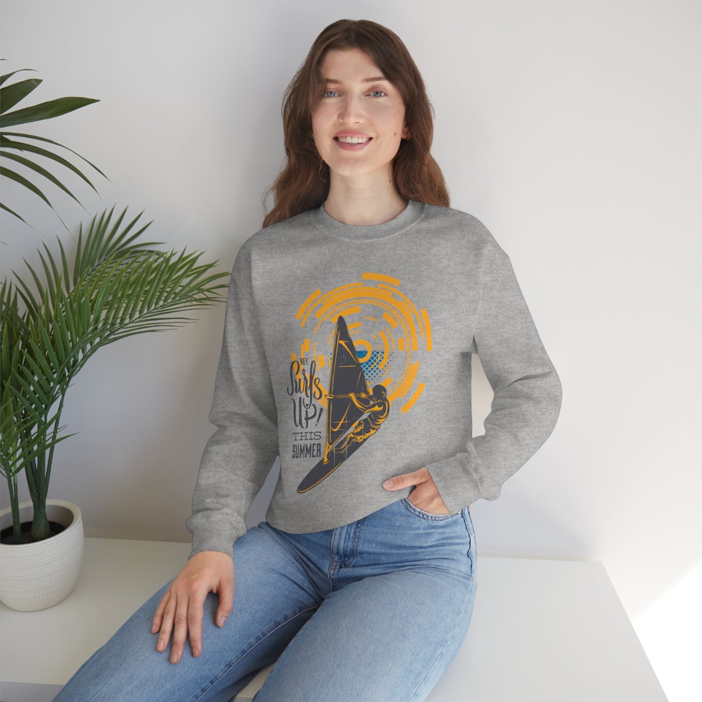 Surfs Up This Summer! Crewneck Sweatshirt