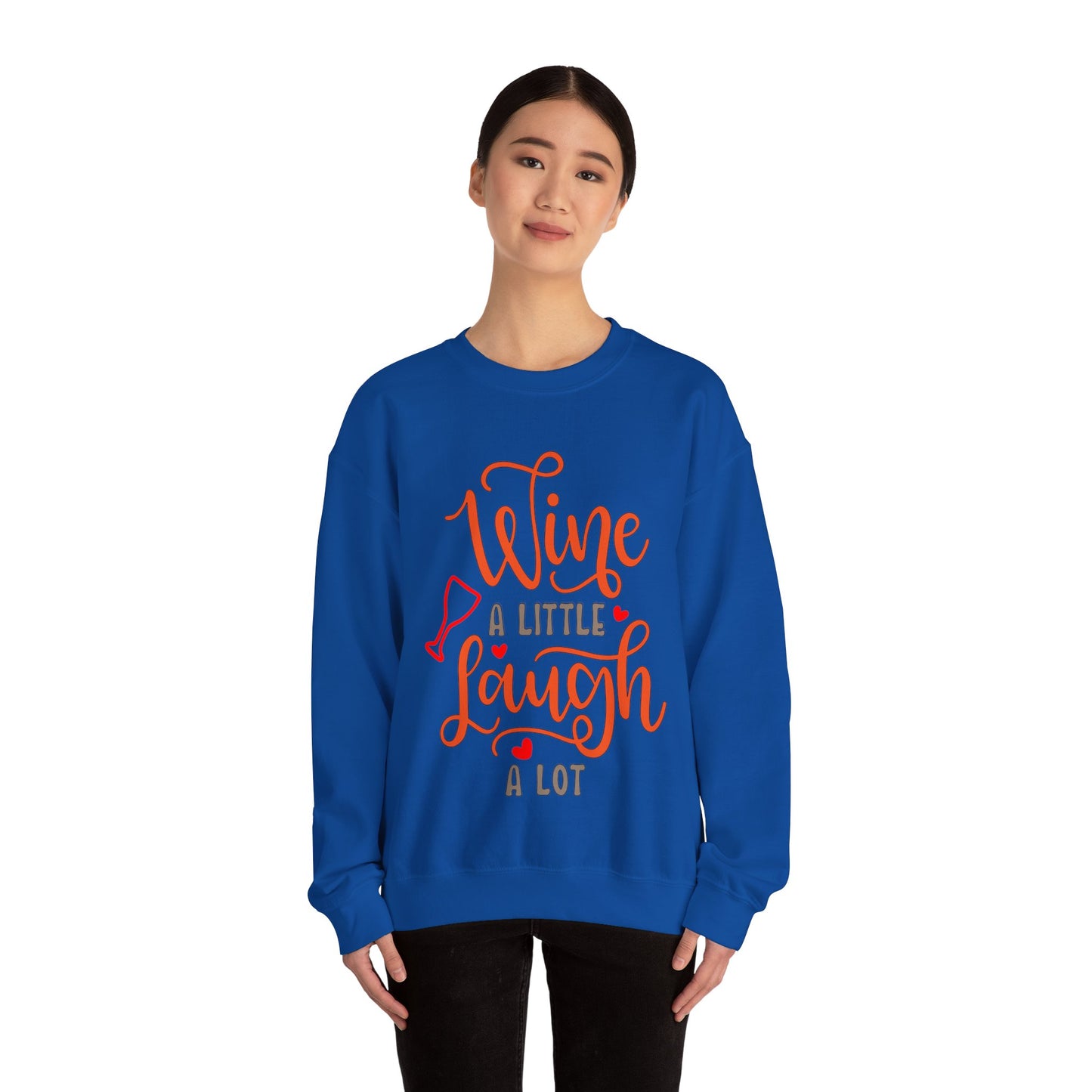 Wine_a_little_laugh_a_lot Crewneck Sweatshirt