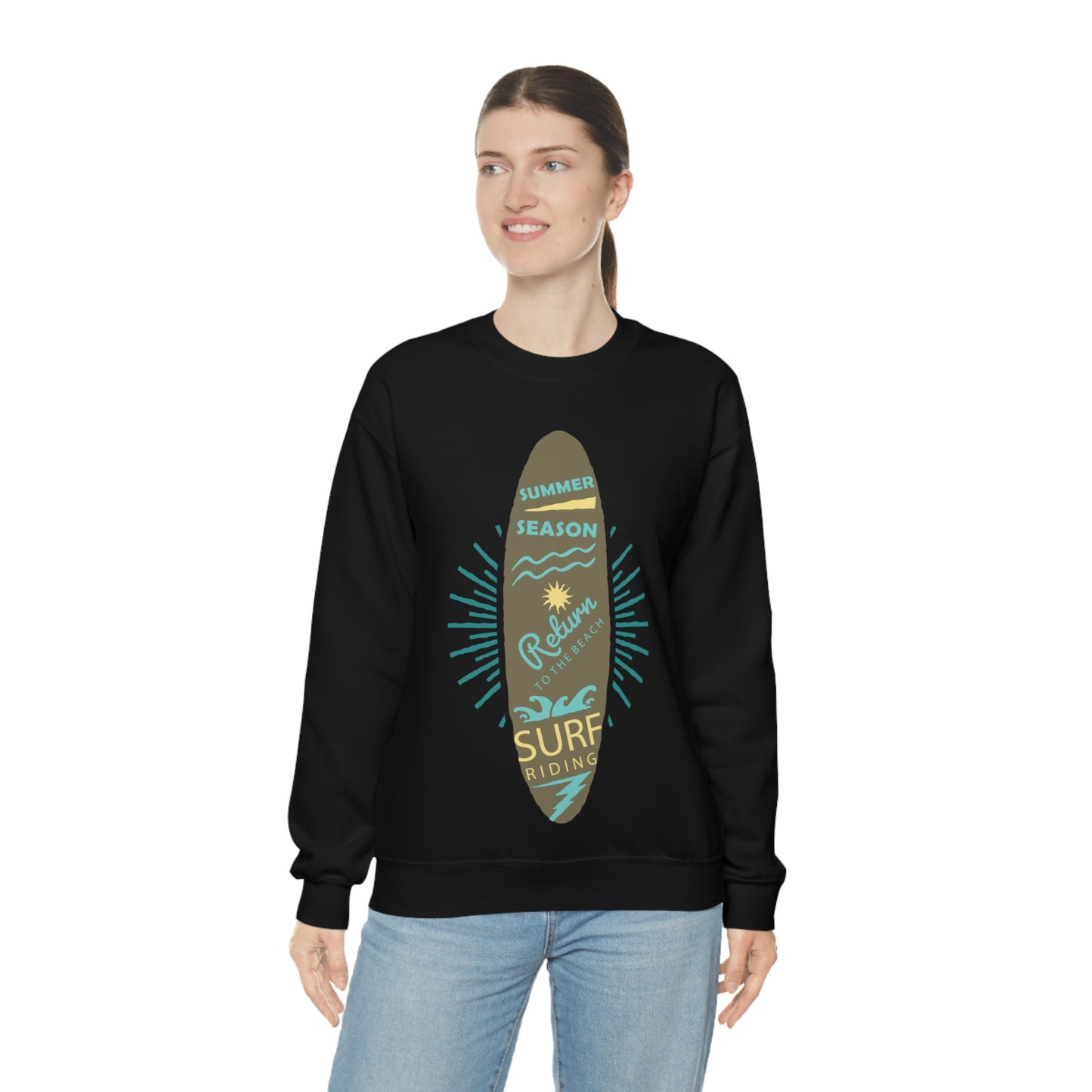 Surf Riding Summer Crewneck Sweatshirt