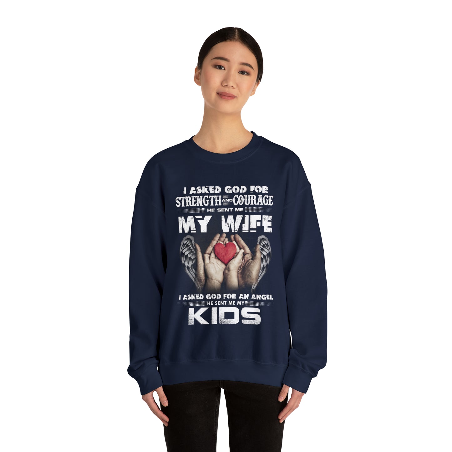 My wife and kids Crewneck Sweatshirt