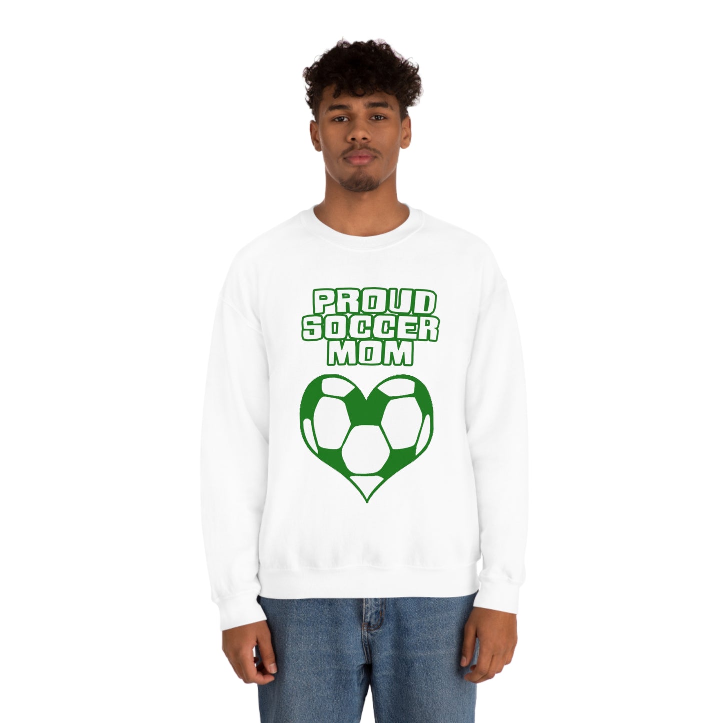 Proud -soccer-mom Heart Crewneck Sweatshirt