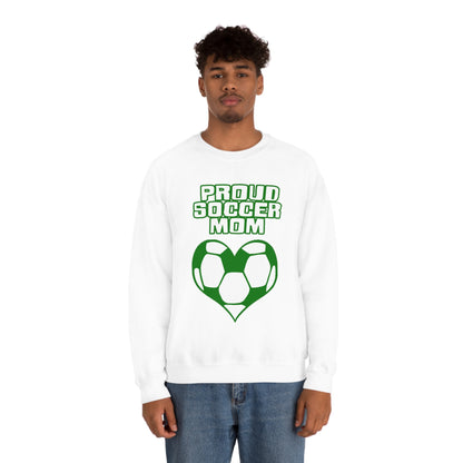 Proud -soccer-mom Heart Crewneck Sweatshirt