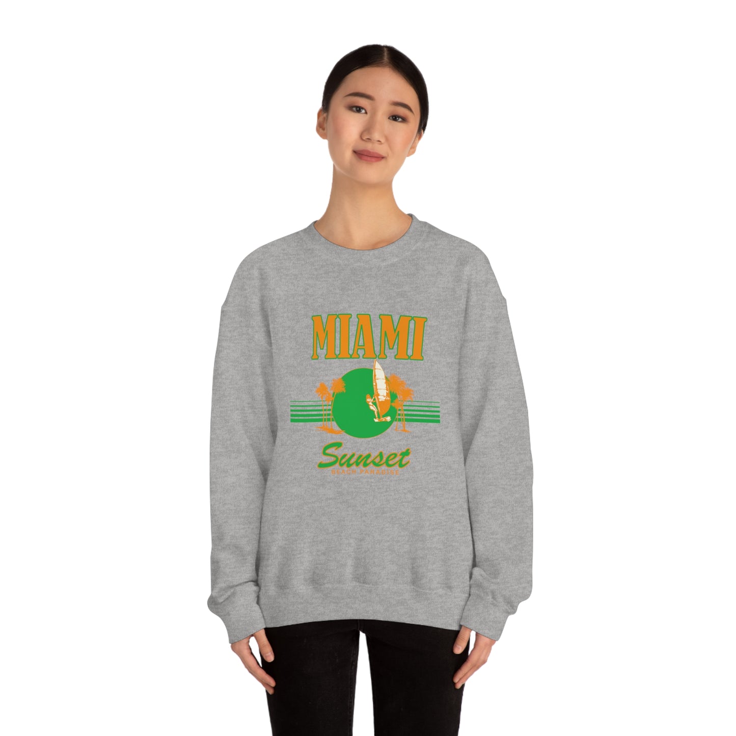 Miami Sunset Beach Paradise Crewneck Sweatshirt