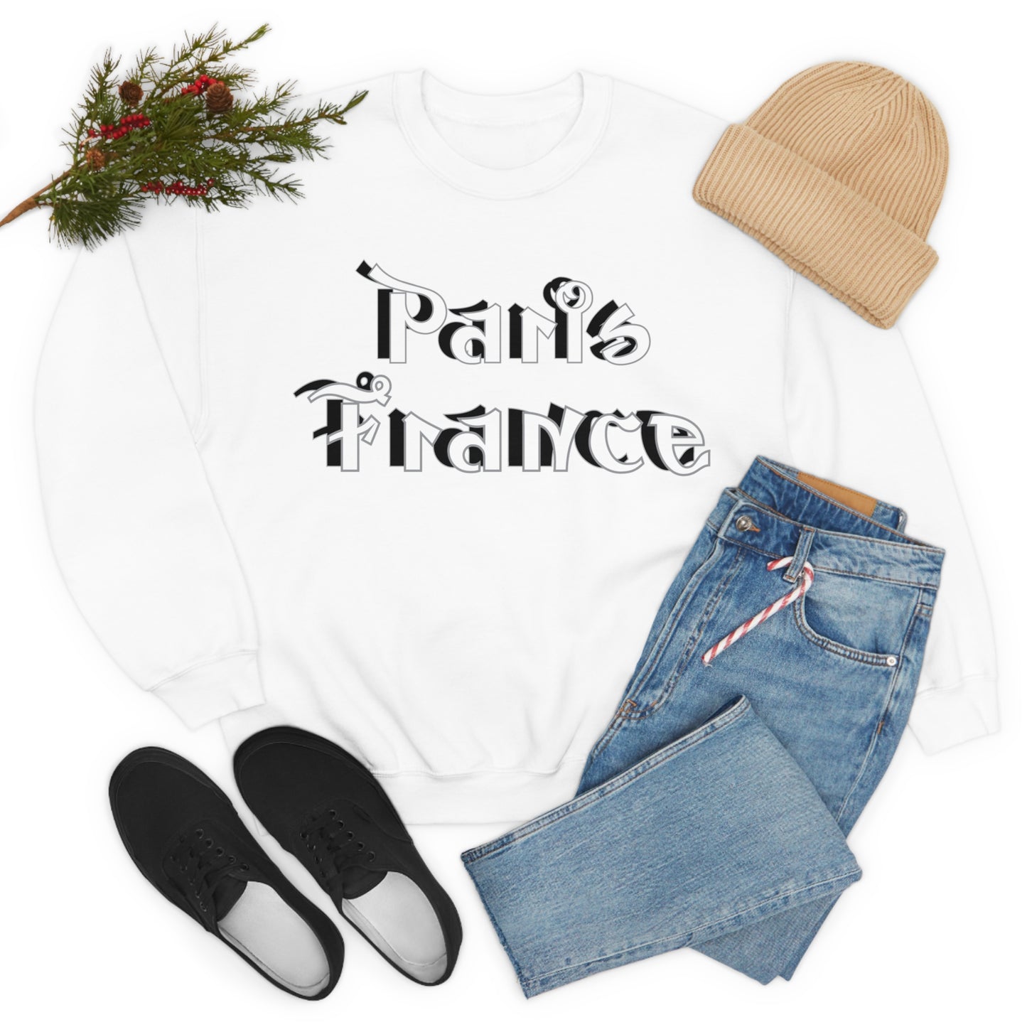 Paris France Graffiti Crewneck Sweatshirt