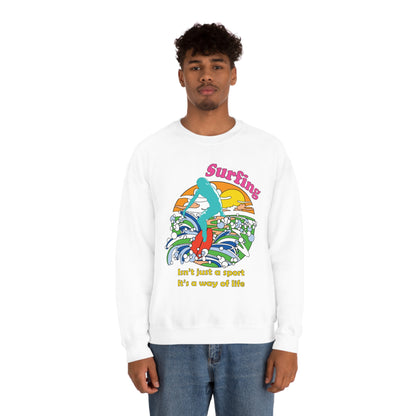 Surfing A Way of Life Crewneck Sweatshirt