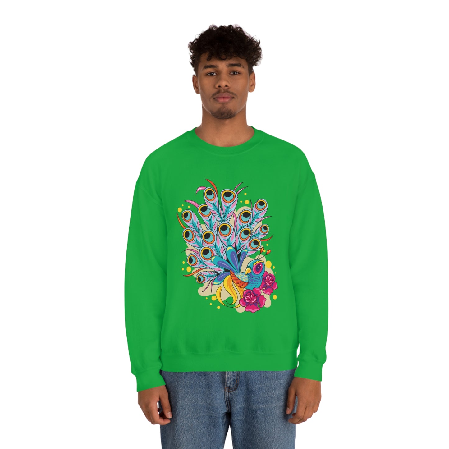 Colorful Peacock Crewneck Sweatshirt