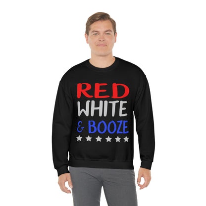 Red  White Booze Crewneck Sweatshirt