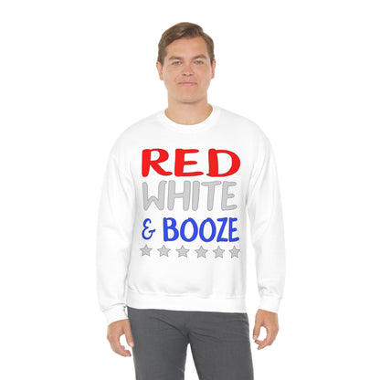 Red  White Booze Crewneck Sweatshirt