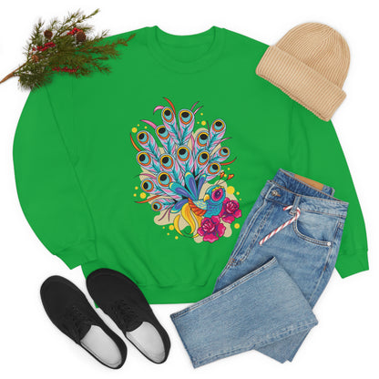 Colorful Peacock Crewneck Sweatshirt