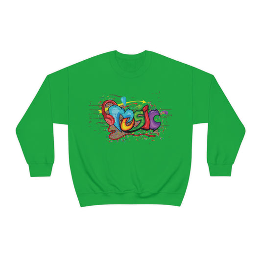 Music colorful graffiti Crewneck Sweatshirt