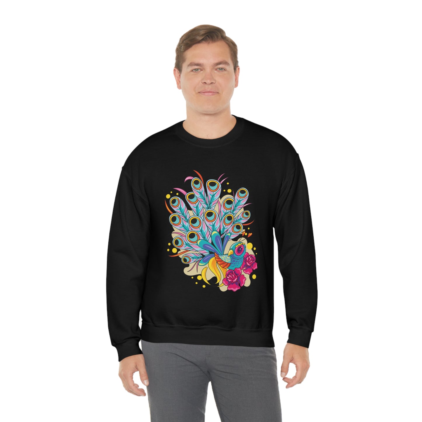 Colorful Peacock Crewneck Sweatshirt