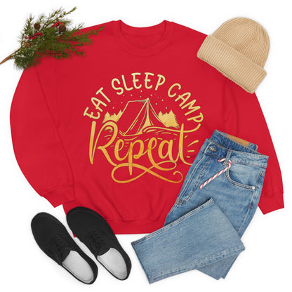 Eat Sleep Camp Repeat Crewneck Sweatshirt