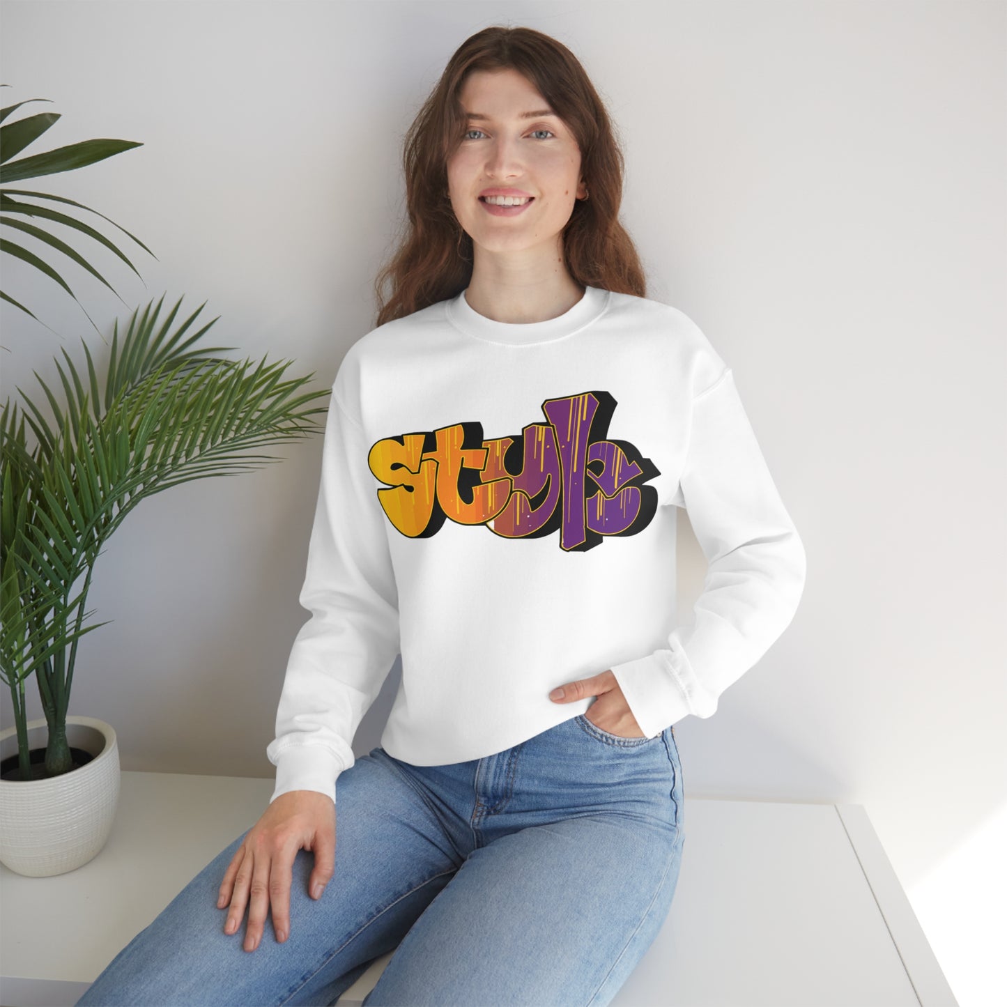 Style colorful graffiti Crewneck Sweatshirt