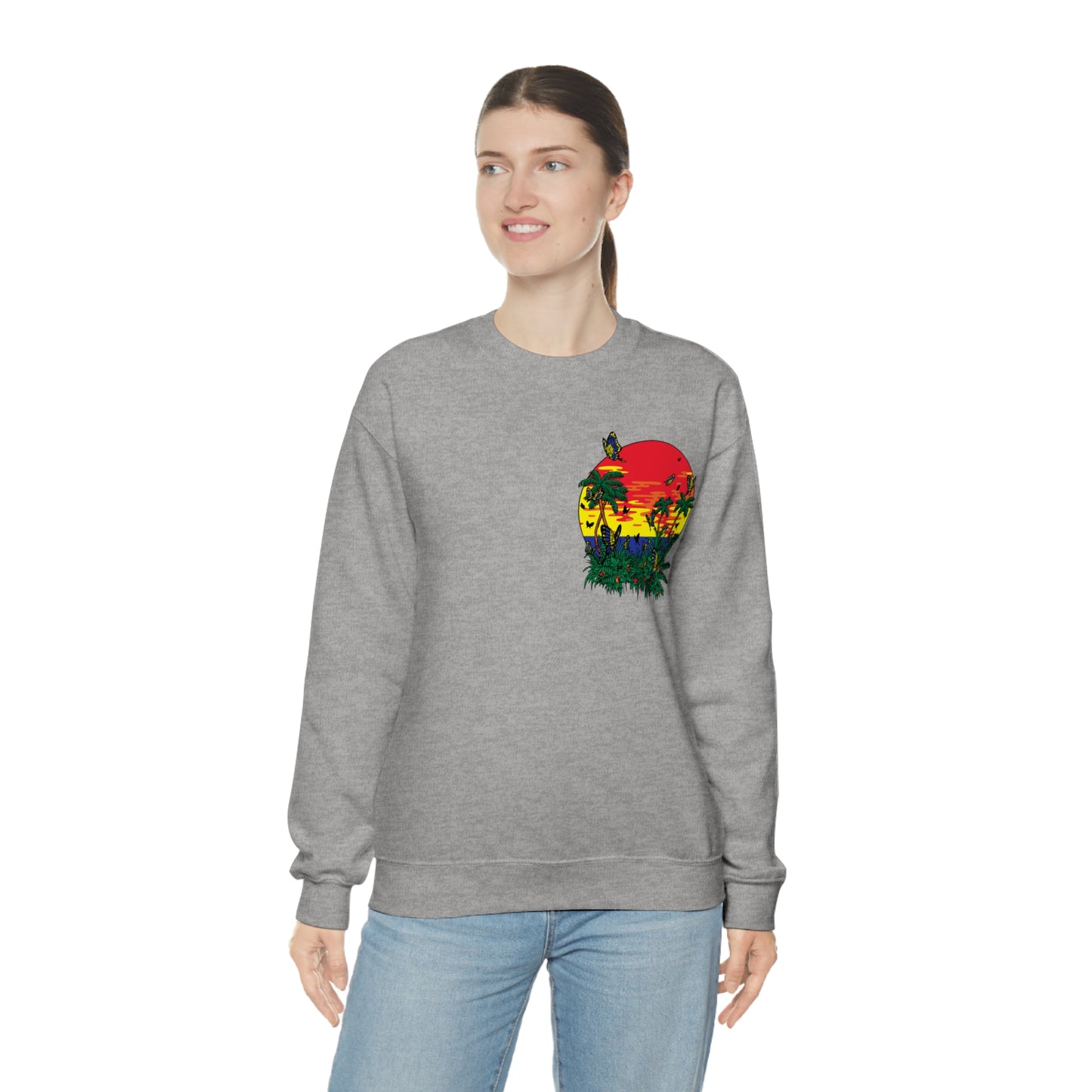 Sunset Butterfly Vibes Crewneck Sweatshirt