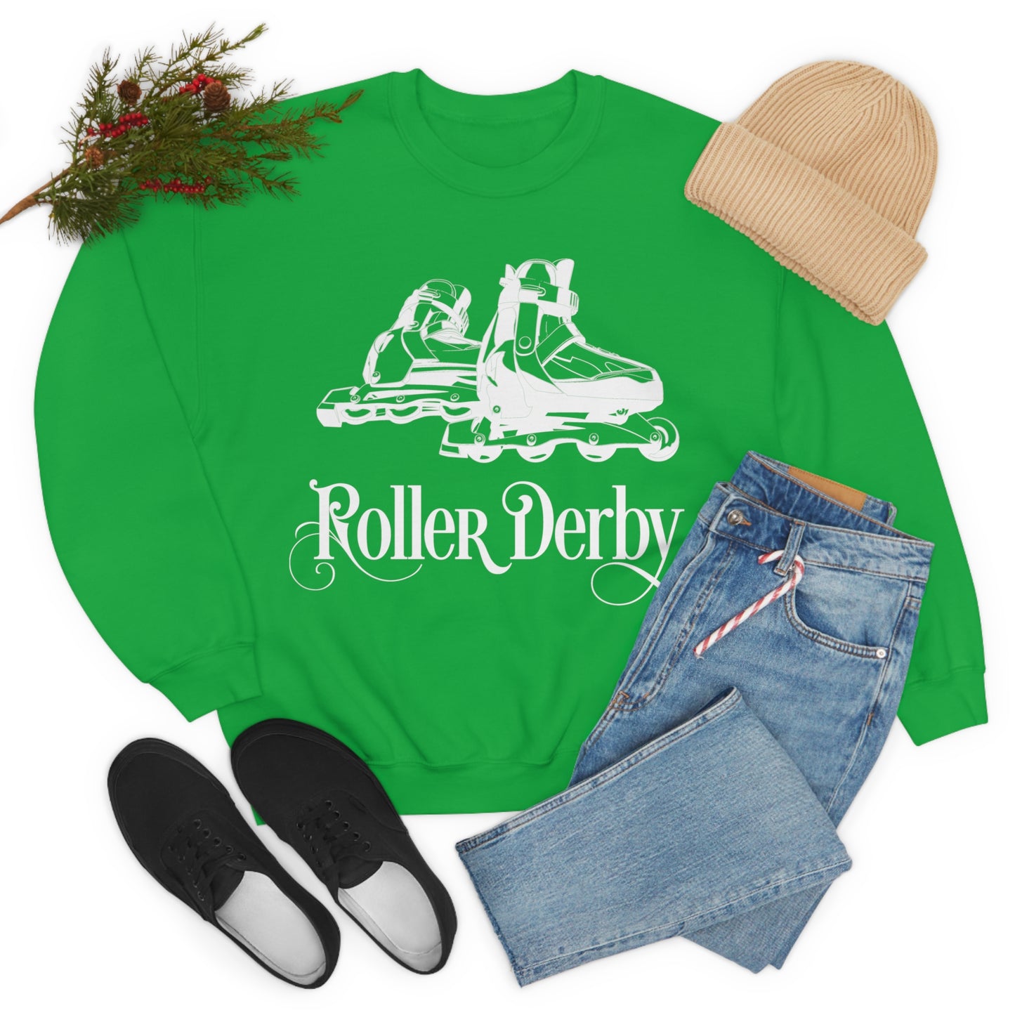 Roller_Derby Crewneck Sweatshirt