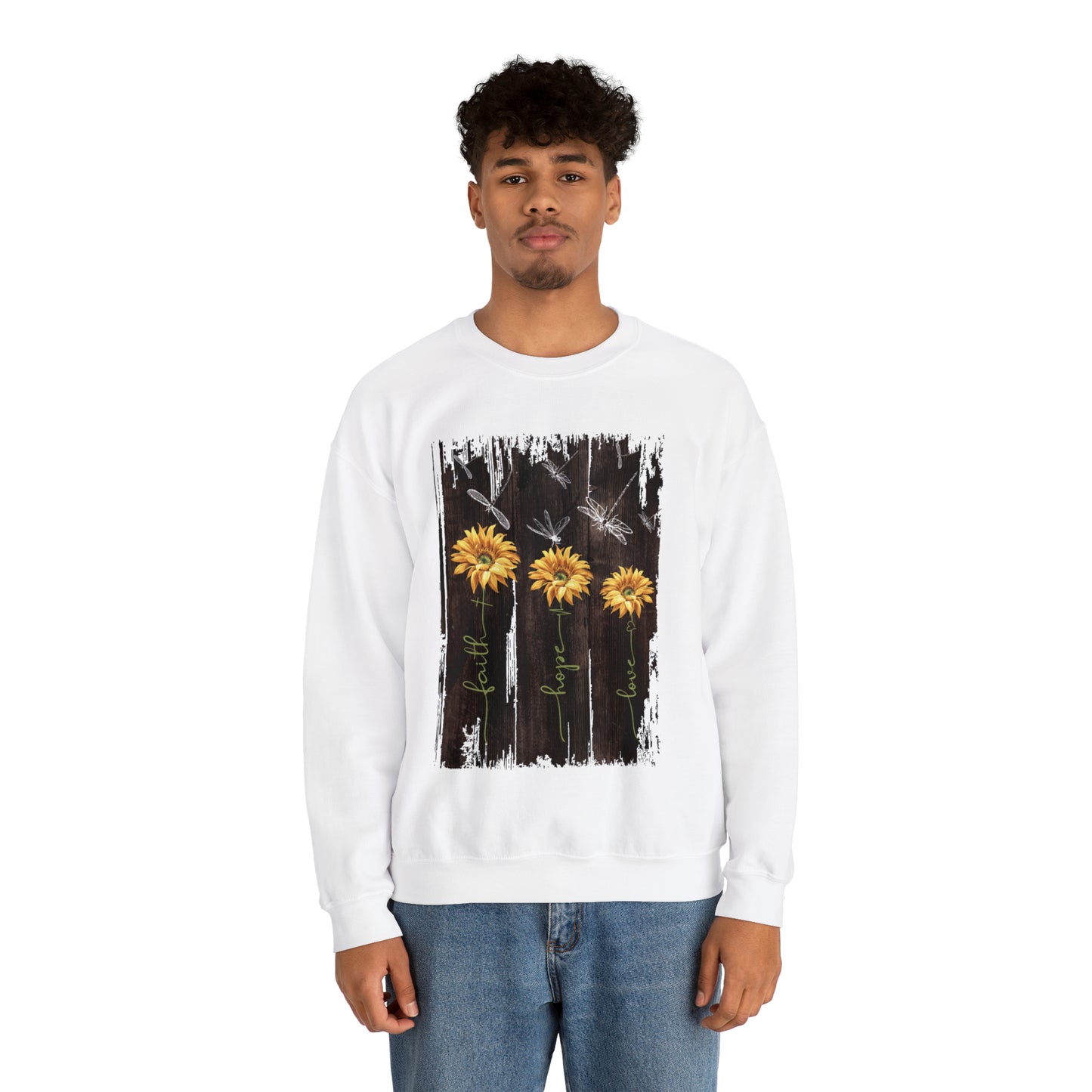 Sunflowers Faith hope love Crewneck Sweatshirt