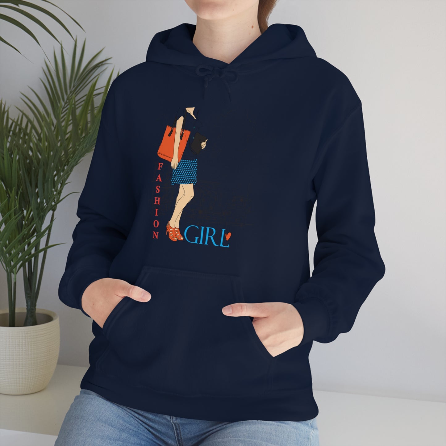 Fashion girl with a bag Hoodie