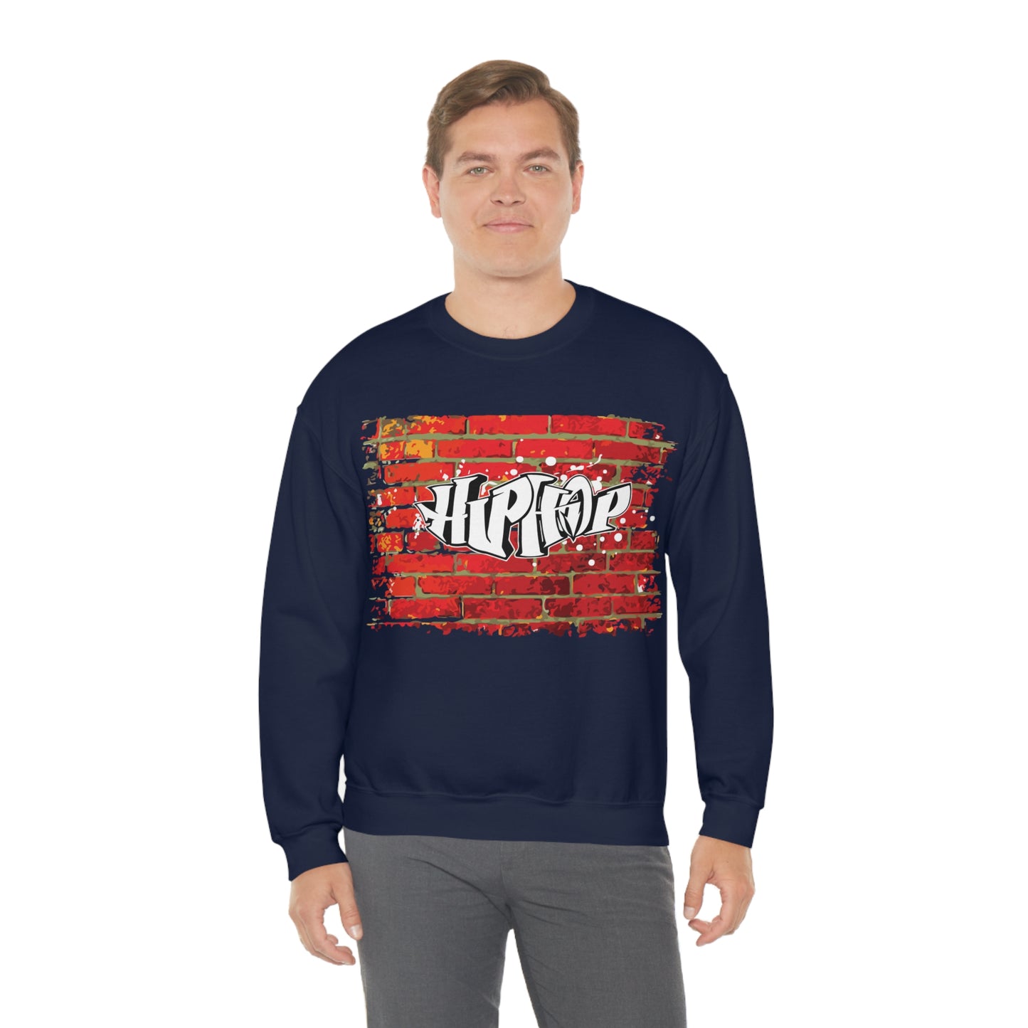 Hip Hop graffiti on the wall Crewneck Sweatshirt