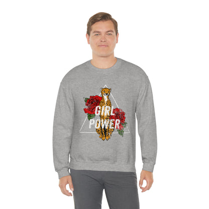 Girl Power Cheetah Edition Crewneck Sweatshirt