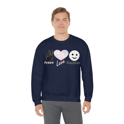 Peace-Love-Happiness Crewneck Sweatshirt