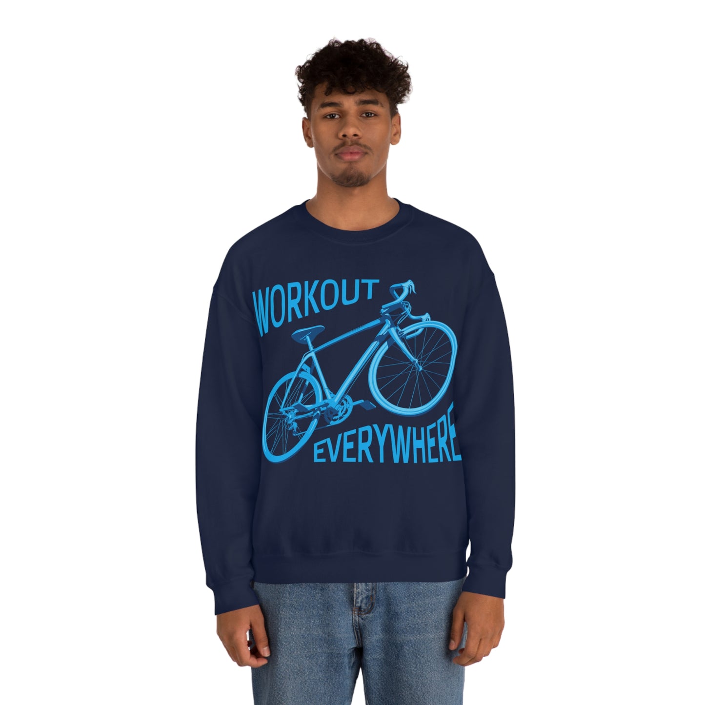 Workout everywhere bike Crewneck Sweatshirt