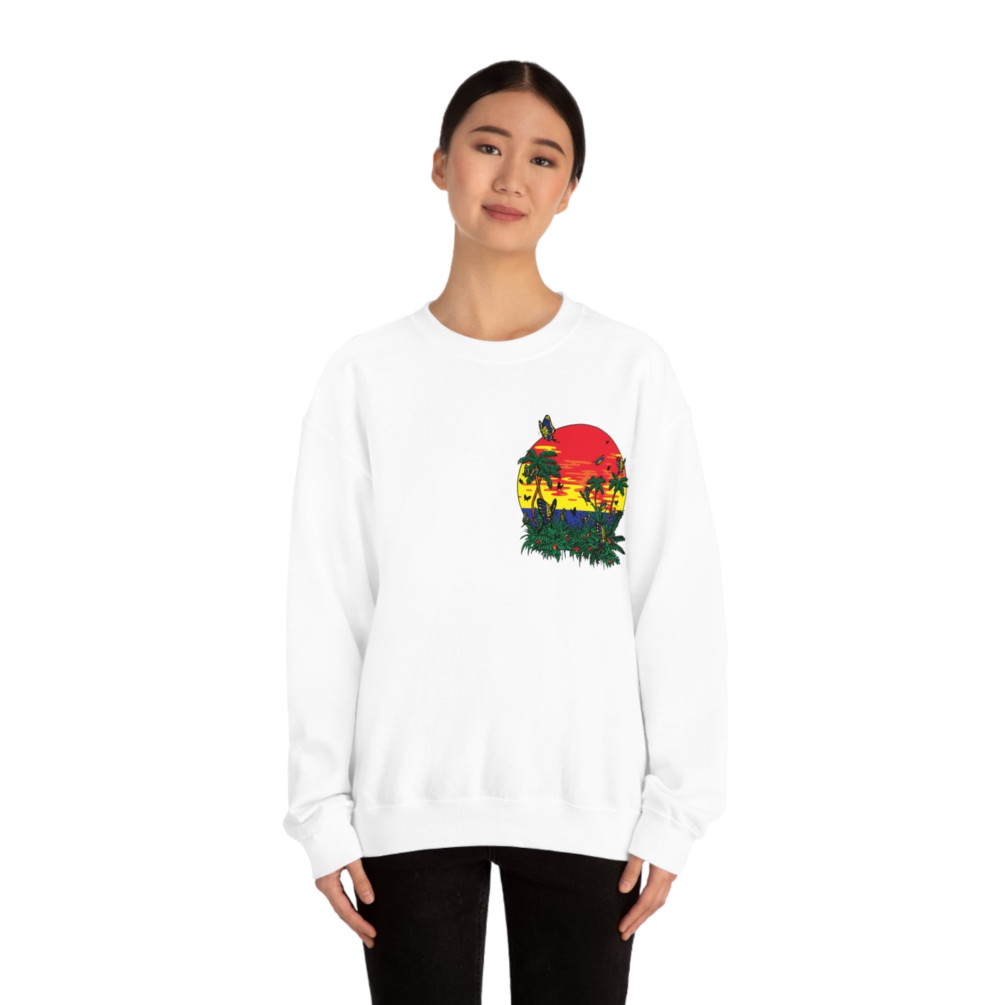 Sunset Butterfly Vibes Crewneck Sweatshirt