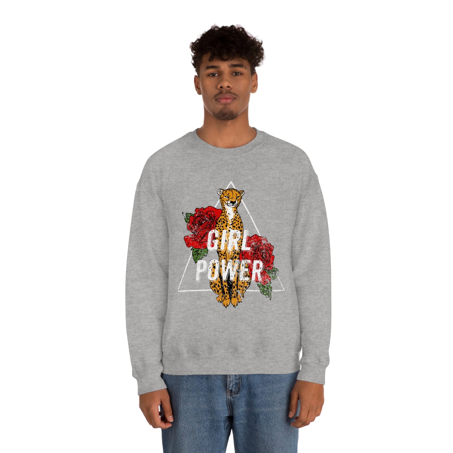 Girl Power Cheetah Edition Crewneck Sweatshirt