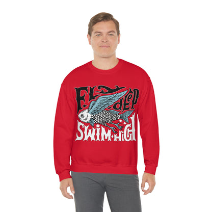 Fly deep swim high Crewneck Sweatshirt