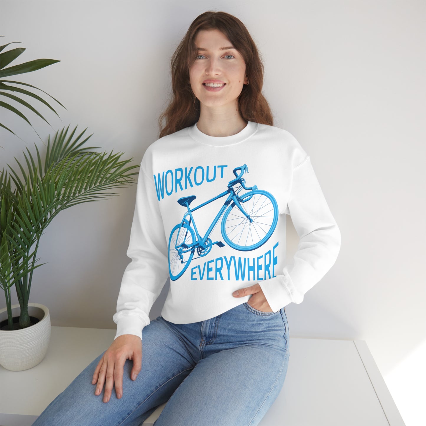 Workout everywhere bike Crewneck Sweatshirt